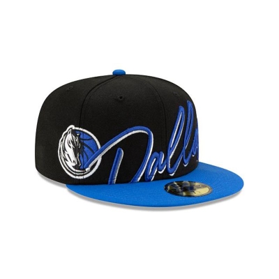 Dallas Mavericks Gorra | New Era NBA Cursive 59fifty Fitted Cap Mexico - Negros
